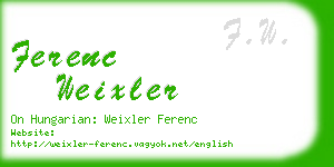 ferenc weixler business card